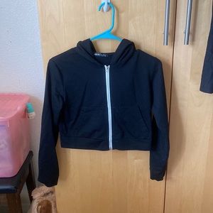 Cropped black shien jacket small